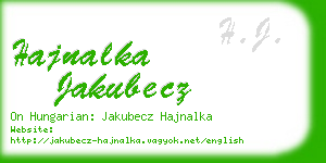 hajnalka jakubecz business card